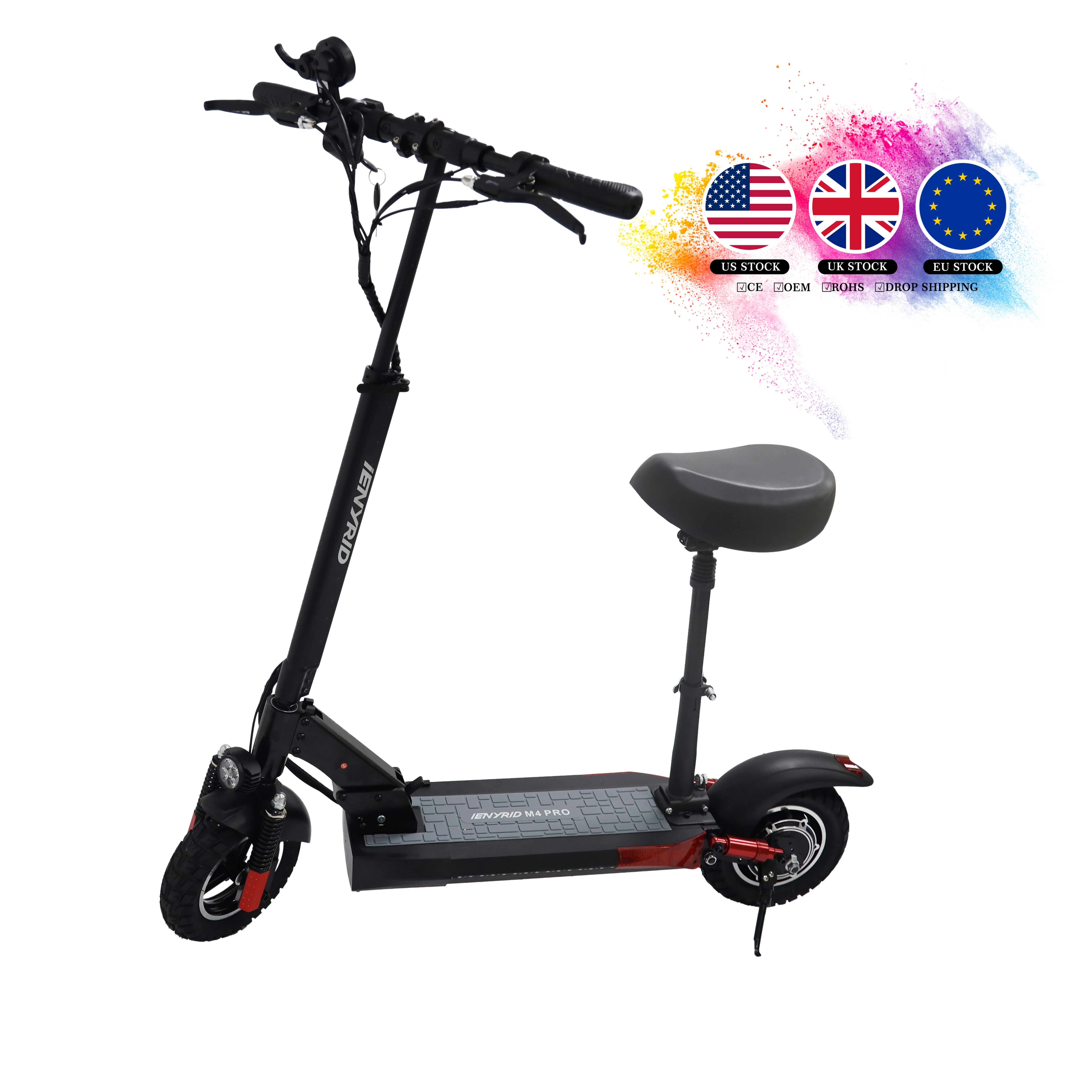 Us EU UK warehouse Max Range 55-65km w/o charging Electric Scooter 48V 500W Motor Powered Scooters