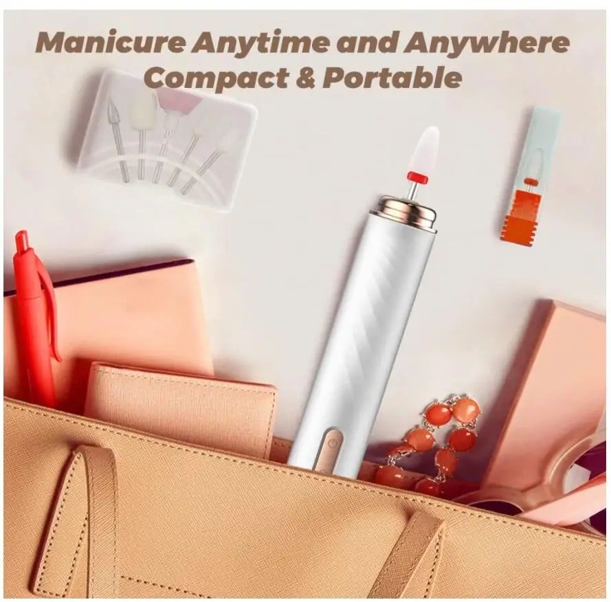 2024Professional Rechargeable Electric Nail Drill Machine with Ceramic Nail Bit for Beginners