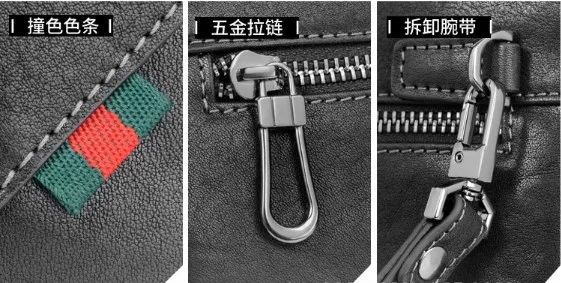 wholesale customized  big capacity British style Zipper luxury genuine leather braid casual Business  clutch bags for men male