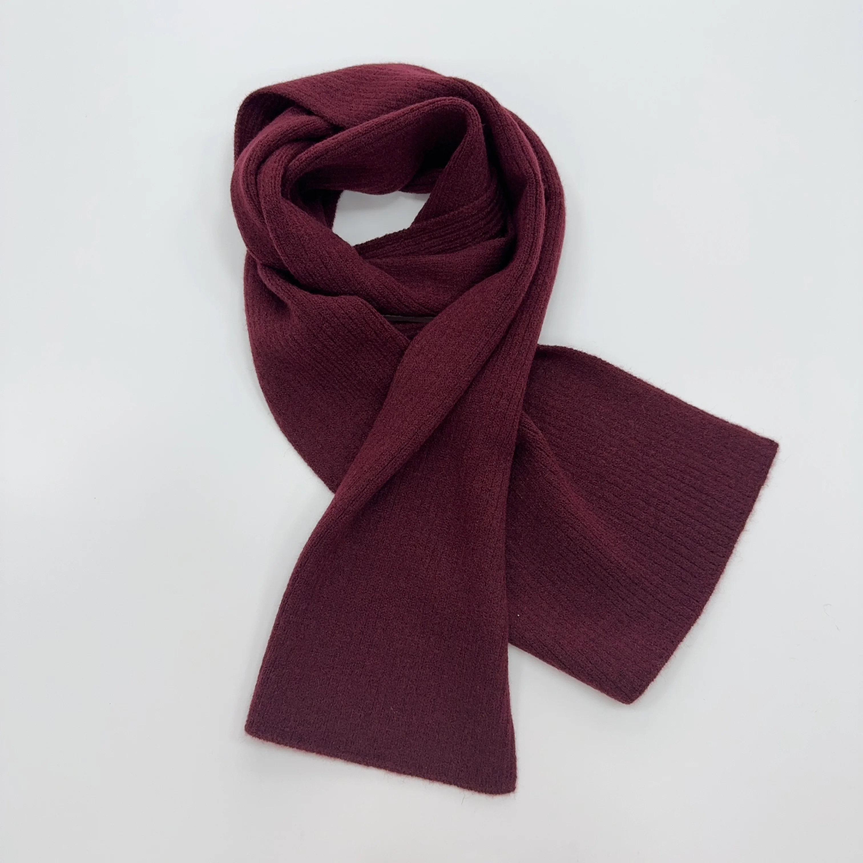 Unisex Winter Solid Color Knitted Flat Needle Scarf Classic Durable Customizable Scarf