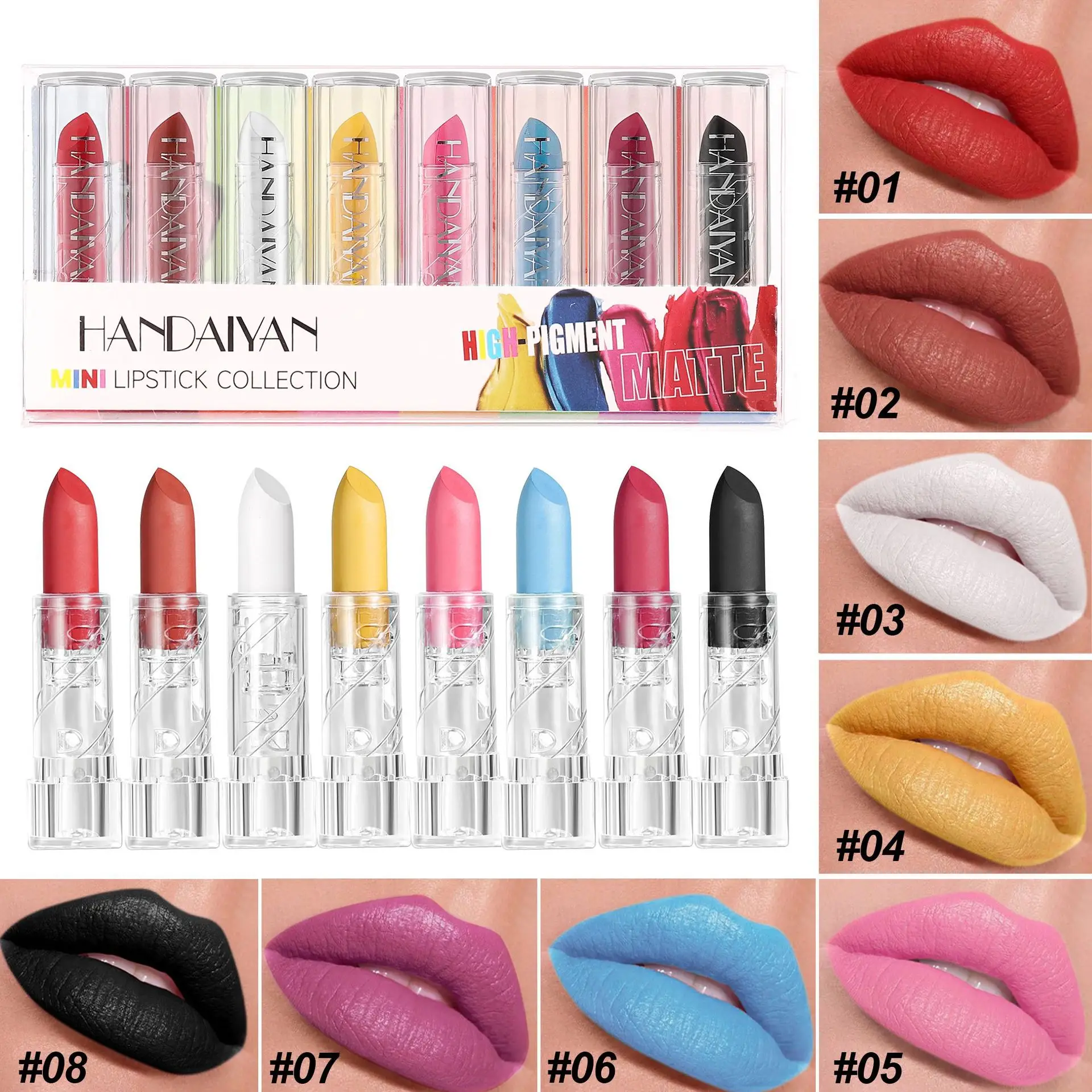 Black Lipstick No Logo Moisturizing Full Transparent Square Matte Lipstick Multi-Color Option Low Price
