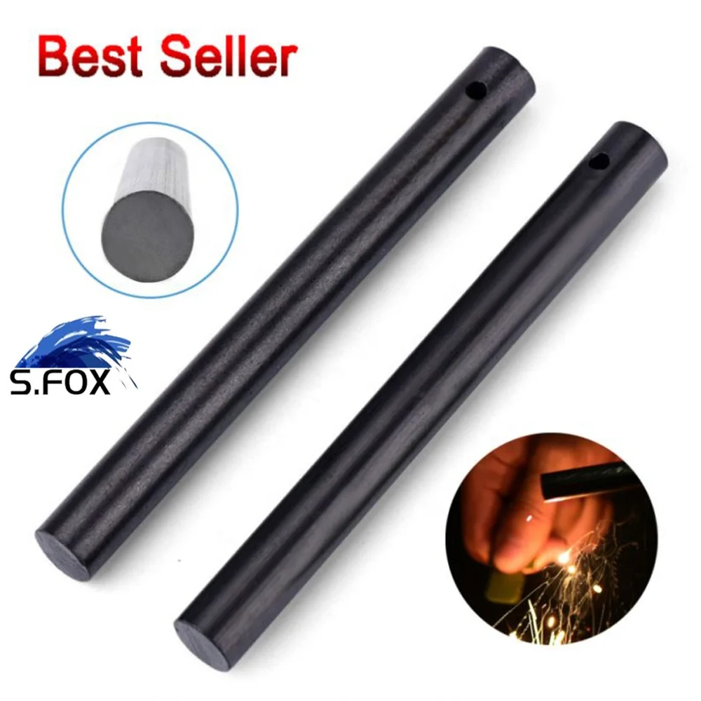 
Outdoor Camping Equipment 1/2x 6 Inch Drilled Survival Flint Ferrocerium Rod 