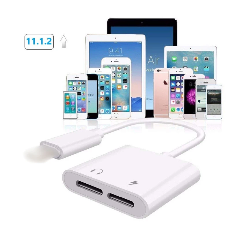  Адаптер 2 в 1 для iPhone 7 6 8 11 X XR Pro 12 адаптер наушников Lightning/3 5