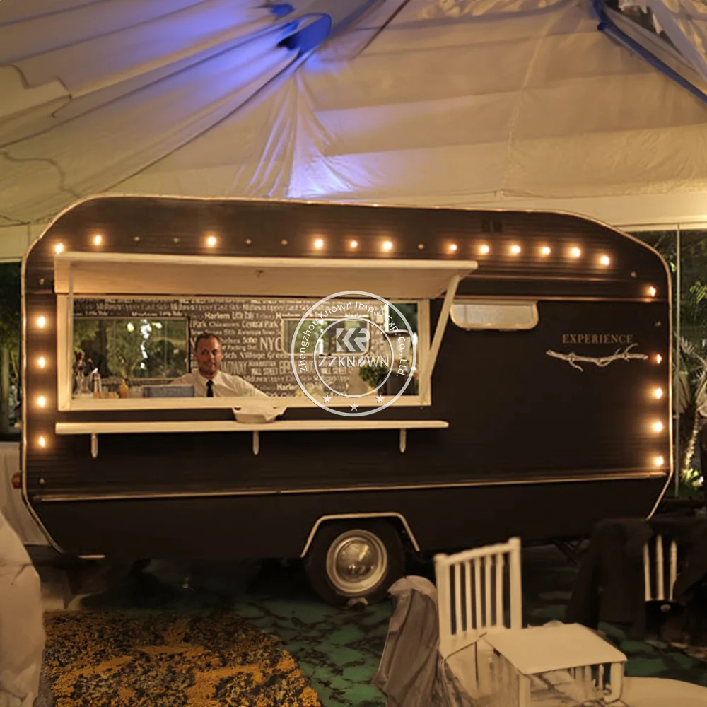 2024 Commerical Snack Car Mobile Food Truck Griddle Food Cart With Deep Fryer Bbq Grill Smoker