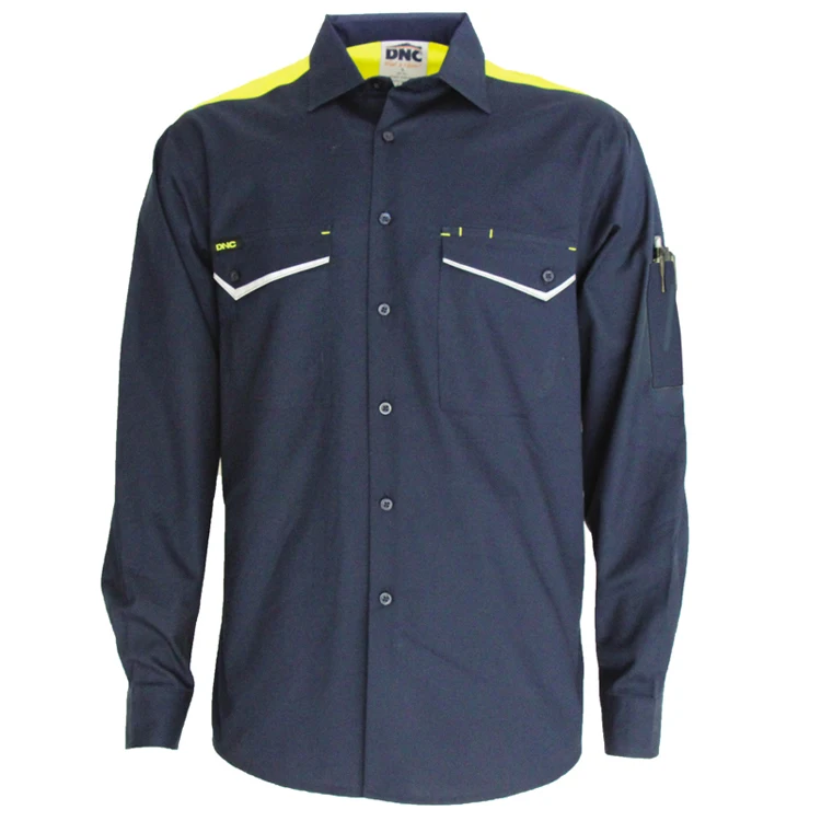 Wholesale NFPA 2112 flame retardant 100% cotton fire resistant fr clothing frc shirts