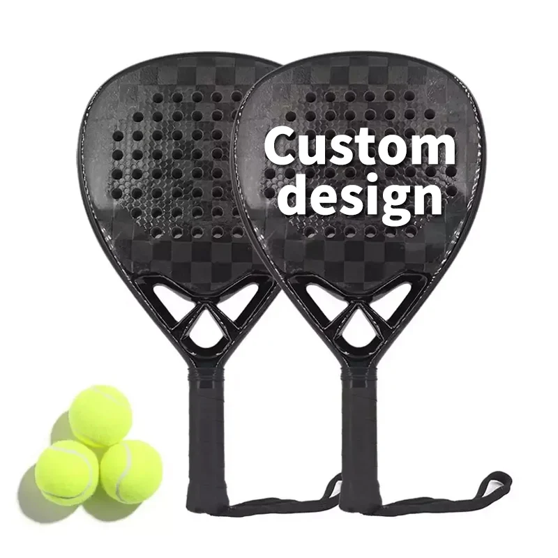 2023 Factory Customized Design Your Own Tennis Racket Paddle Hot Sale 18K Carbon Fibre Padel Rackets with Soft EVA