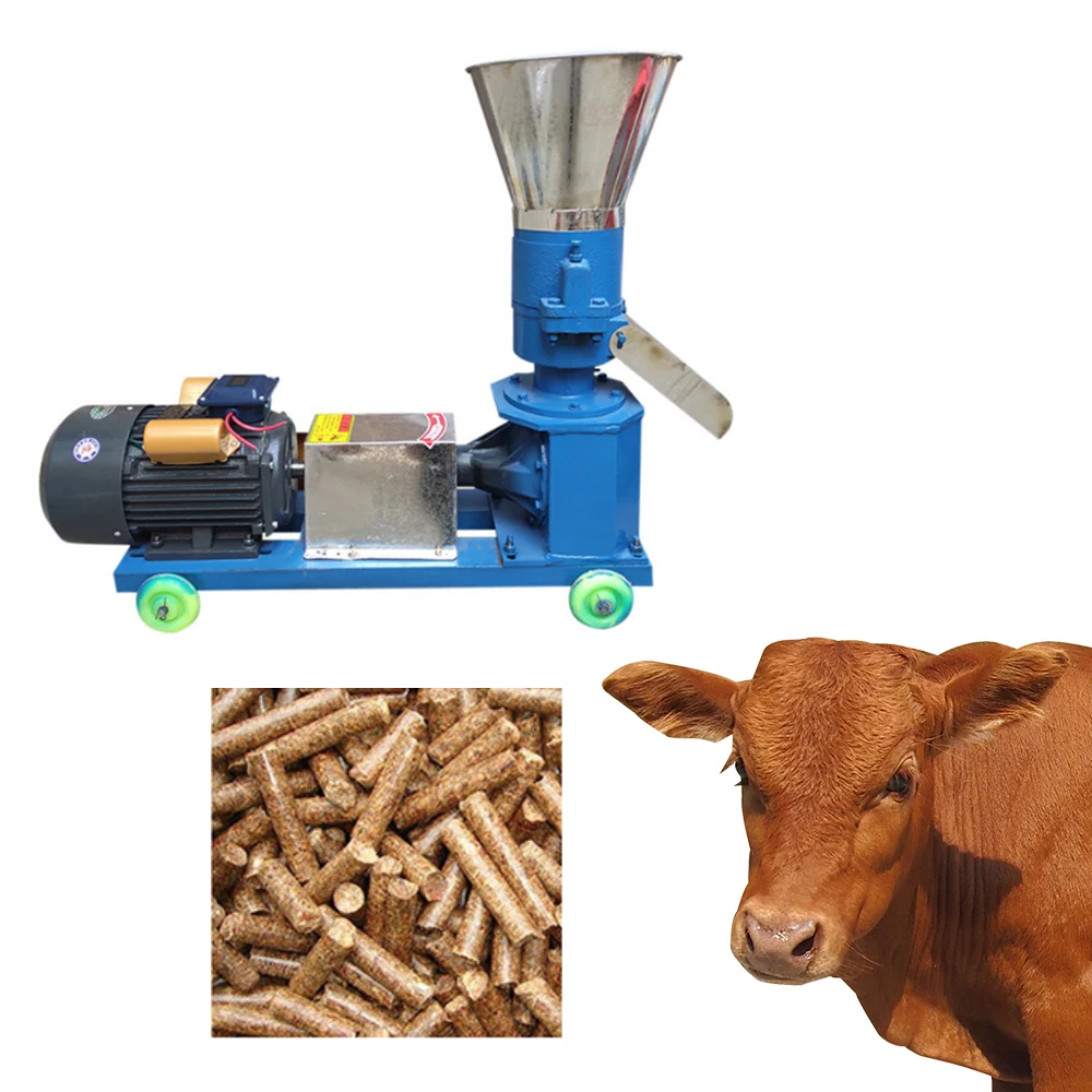 China Electric animal Feed Processing Machines making pelletizer Granulation Chicken Cattle small granulator feed Pellet Machine