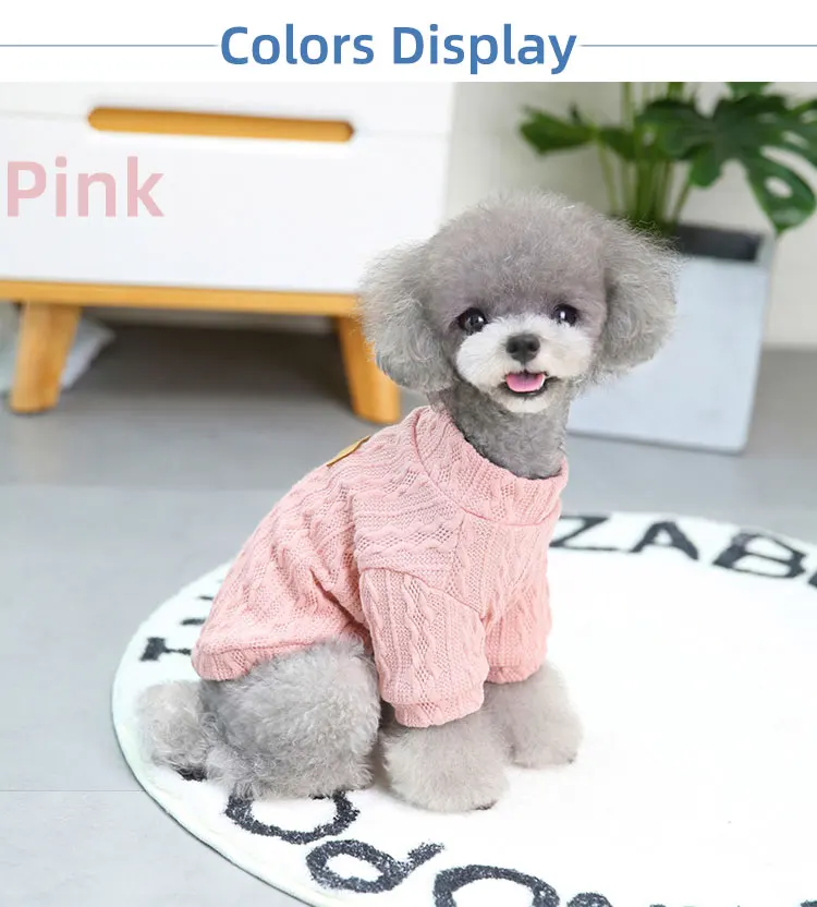 Spring Cute Fashion Medium Small Pet Clothes Poodle Pomeranian Dog Knitting Coat