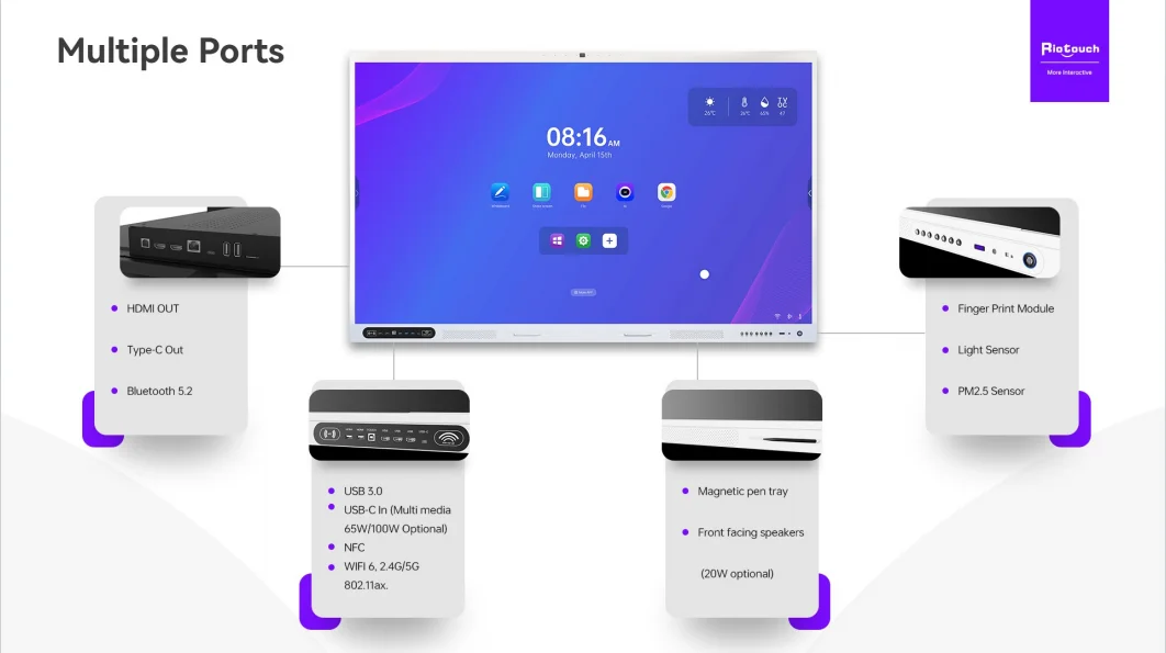 2024 new products Riotouch OEM RK3588  Interactive Panel smart interactive Smart board for school interactive whiteboard