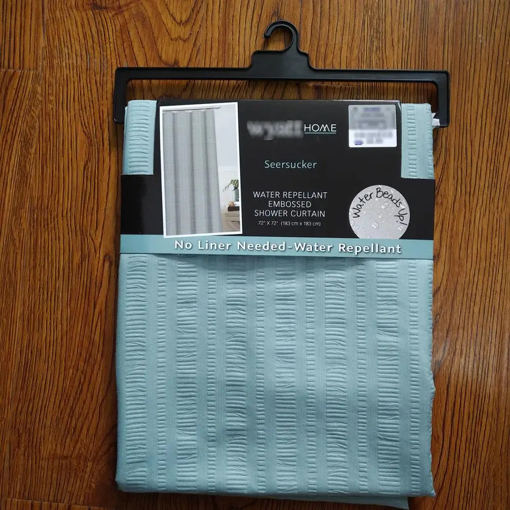 3D Geometric style embossing effect design solid colour shower curtain for hotel bathroom decorative