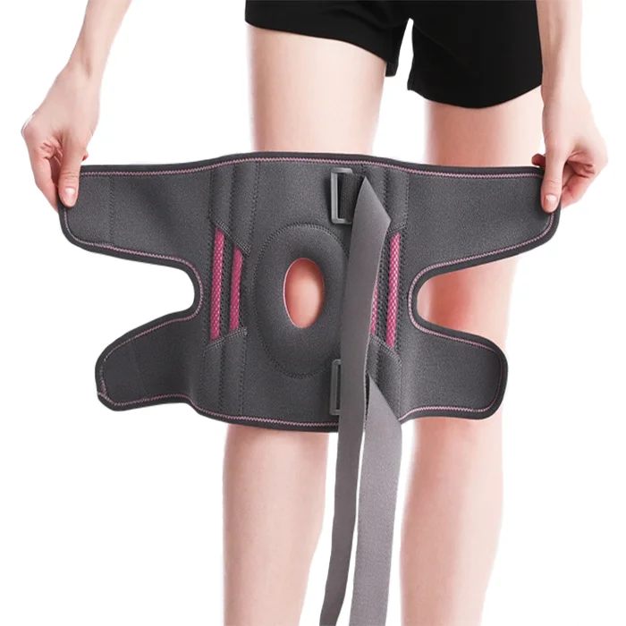 Sports Hiking Training Playing Riding Skiing Protect Hinged Knee Brace with Cross Straps