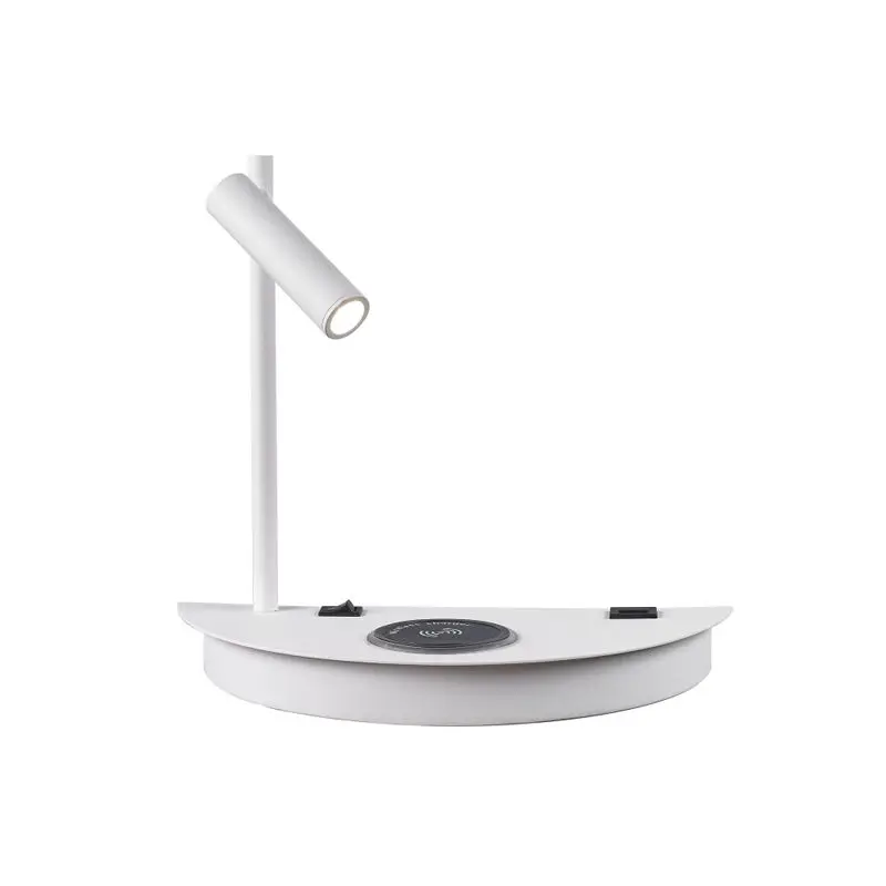 3W Indoor Reading Light USB Rechargeable Bedside Bedroom LED Wall Lamp With Wireless Charging