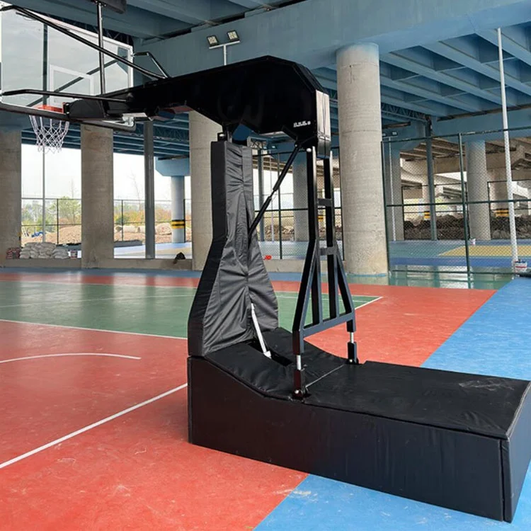 Competition Level Club Movable Folding Adult Basketball Goal Stand Electro Hydraulic Basketball Backstop