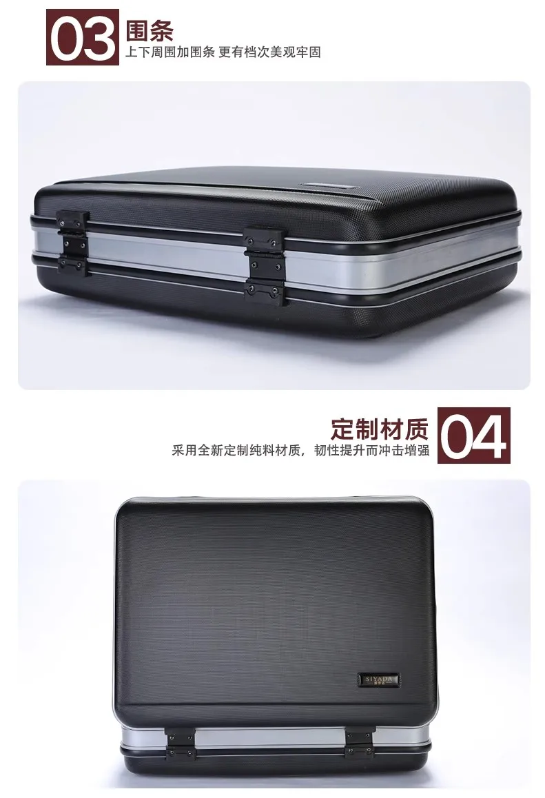 WETRUST 18' inch High Quality Black DARK RED Computer Document Organizer Hard Case Storage Laptop Briefcase Bags for business