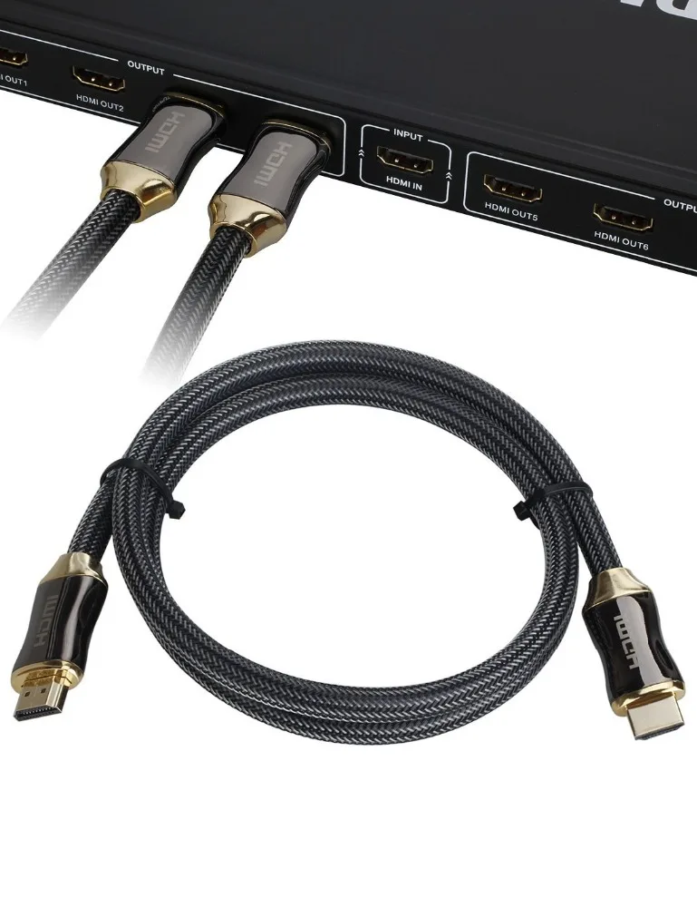 Высокая скорость 50 м xxx видео высокой четкости HDMI кабель 24K позолоченный 1080P 2160 3D 4K для PS3 HDTV
