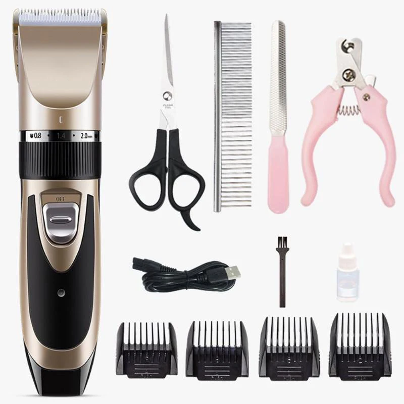 Noise-Free Design Pet Hair Clipper Rechargeable Dog Trimmer Animal Grooming Cat Cutter Machine Shaver Electric Scissor Remover