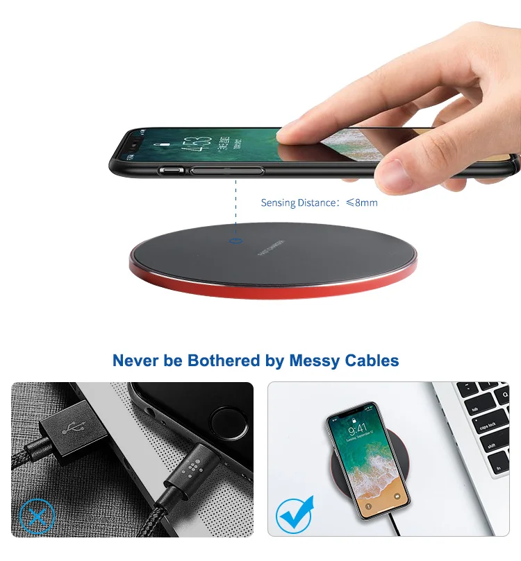  wholesale 10W Fast Charging Wireless Charger Receiver With LED Digital Display Alarm