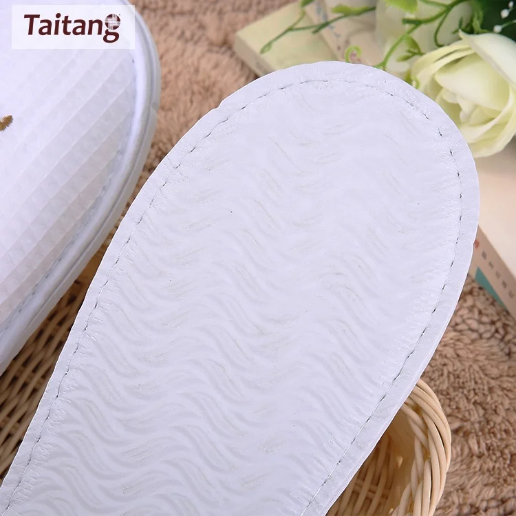 Taitang Custom Logo Disposable Waffle Hotel Slipper