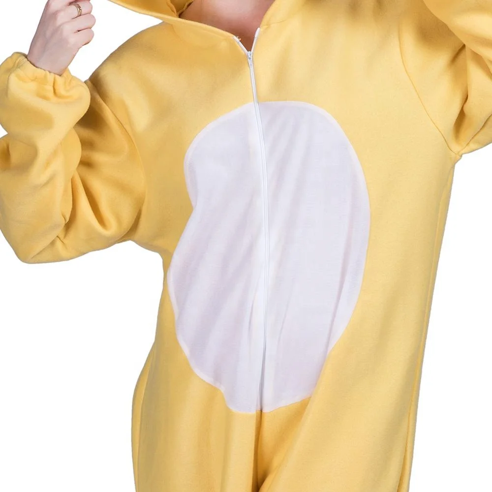 Cute women cosplay jumpsuits chick yellow mascot costumes for carnival evening Halloween fancy dress