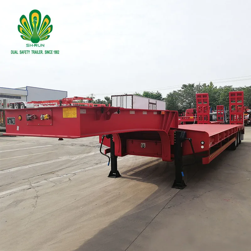 Tri-axles Multi-Use Off Road 65ton Semi Lowbed Truck Trailer