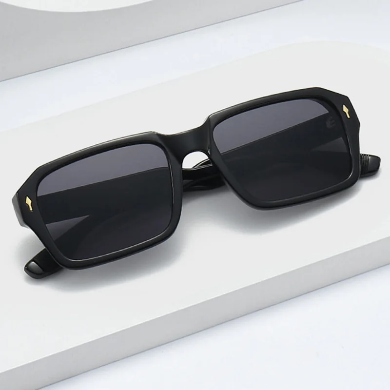 DL Glasses rice nails frame glasses eyeglasses fashionable blue lens shade sunglass retro custom logo sunglasses