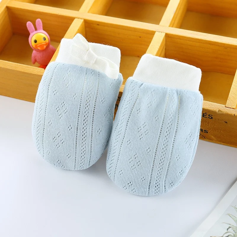 Newborn Adjustable Baby Cotton Gloves No Scratch Mittens For 0-6 Months Boys Girls Soft Infant Gloves