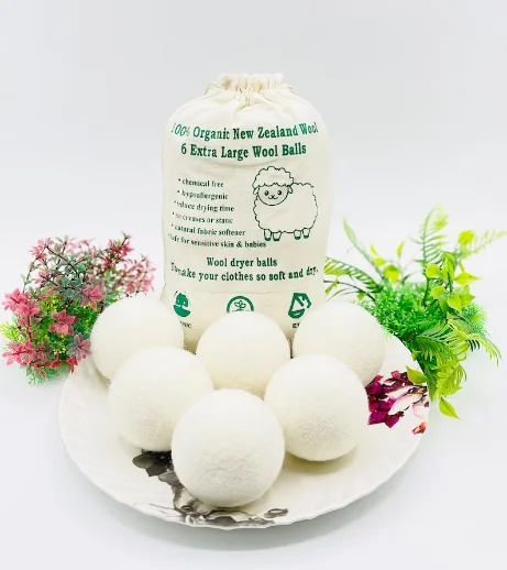 100% Pure New Zealand Organic Wool Balls Dryer Balls Washing Machine Accessory Reusable Washer Laundry Balls