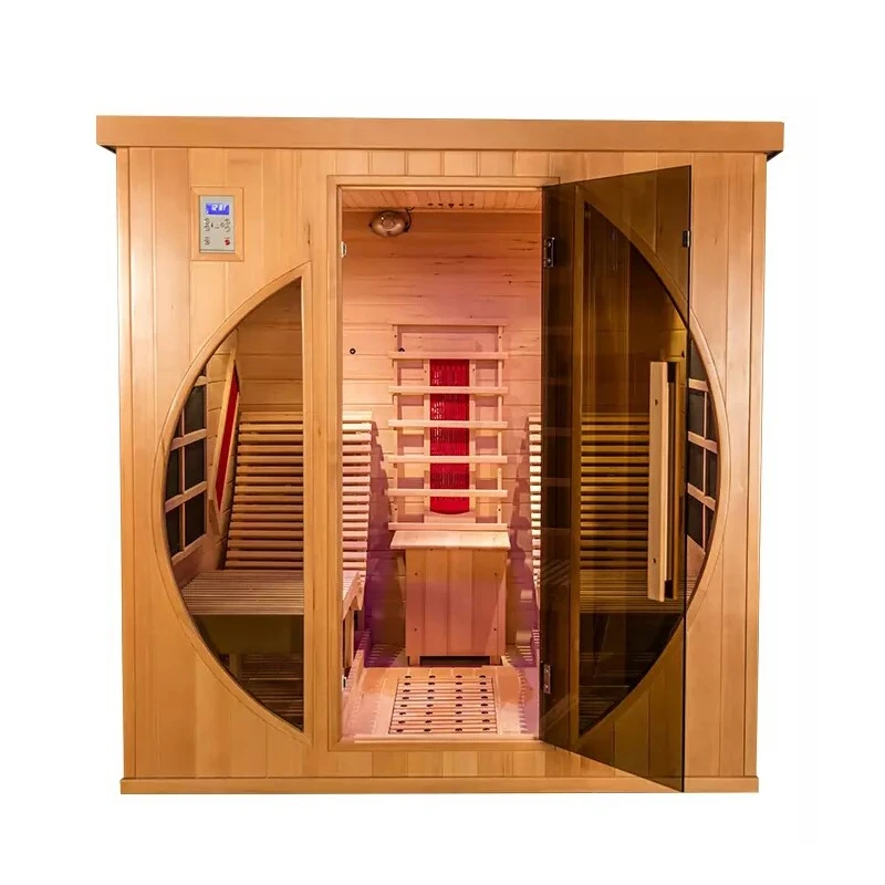 2023  Hemlock/Red Cedar Infrared Sauna Room 2 Person Far Infrared Sauna Room With Two Lounges