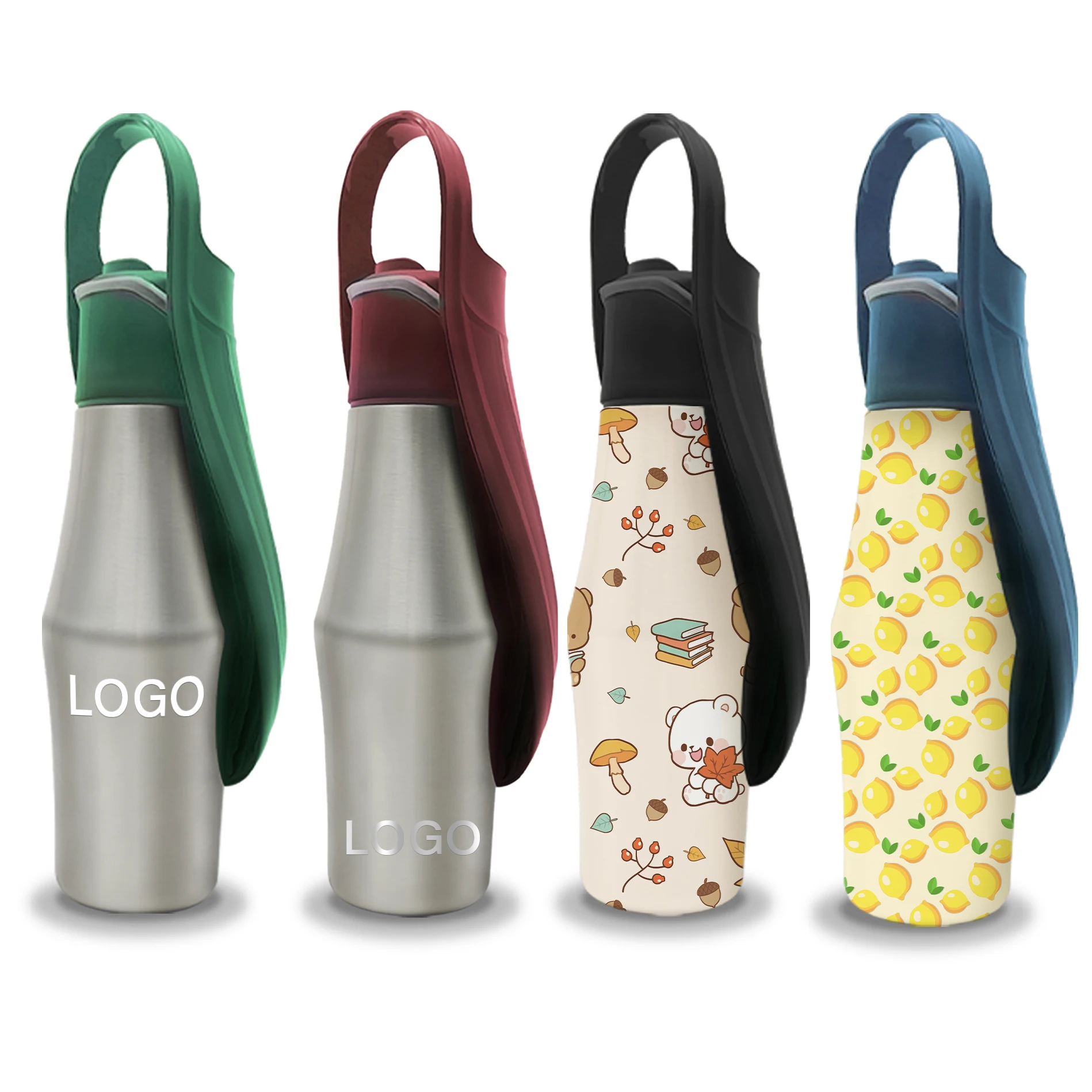 Hot Animal Products Stainless Steel Dog Bottle Travel Portable Pet Dog Drinking Water Bottle Dog Water Bottle With Lid