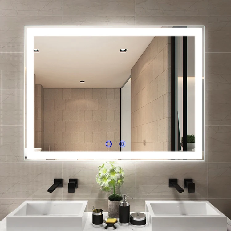 Custom Decorative Hotel Shower Bath Bathroom Smart LED Mirror