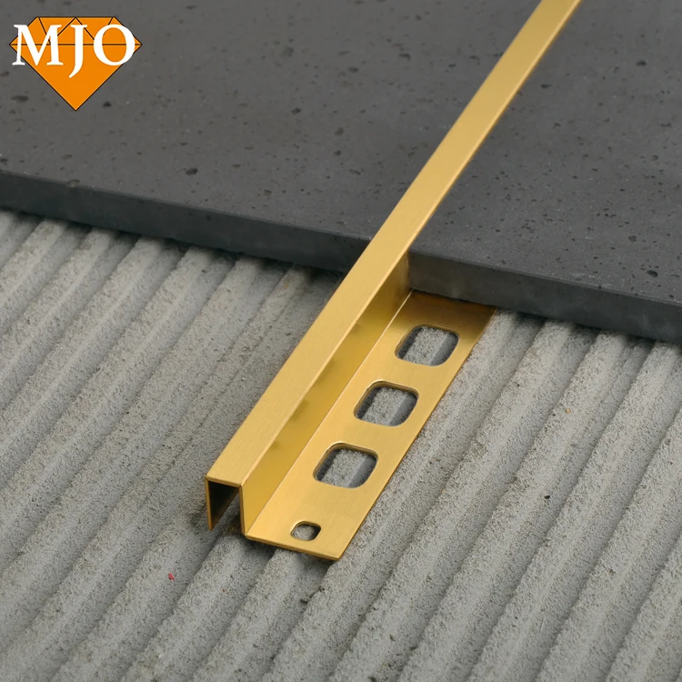 Foshan Factory MJO Brass Tile Trim Copper Tile Trim For Building Wall Decoration U Shape New Style Stainless Steel Tile Trim