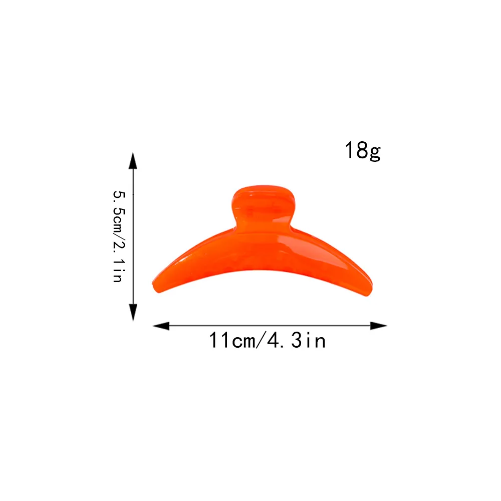 Amazon hot sale 11cm crescent shaped hairpin shark clip headdress Candy colored jelly grips for women