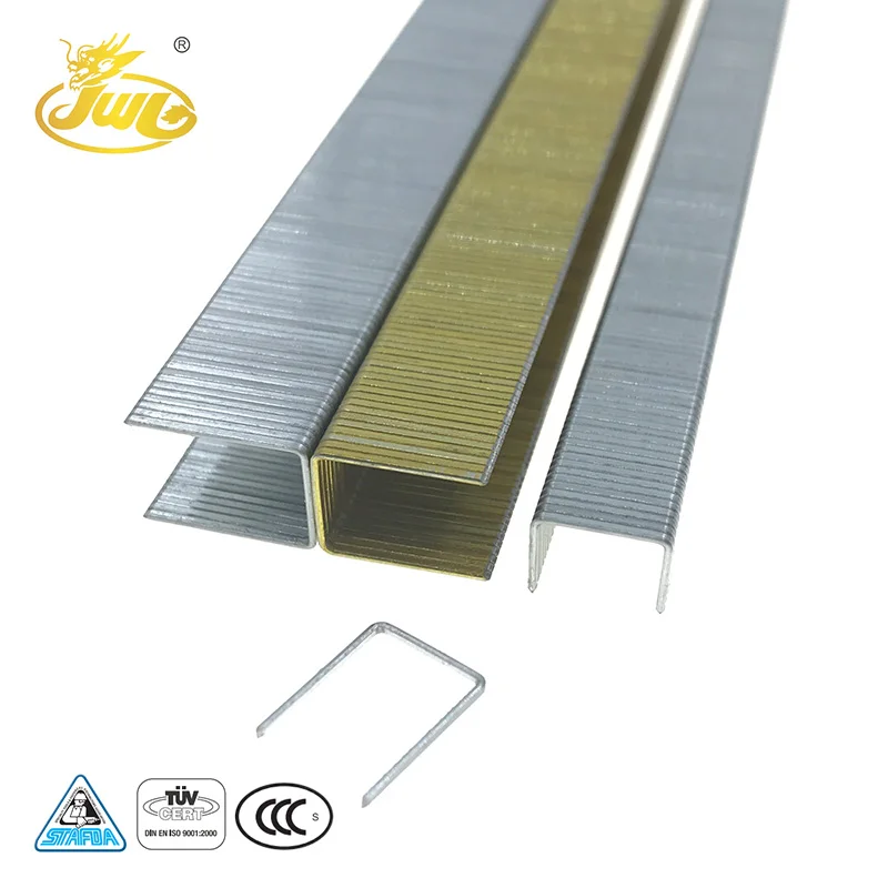 9MM Zinc Plated U-Type Nail Zinc Plated Furniture Hardware 71 Series Industrial Staples