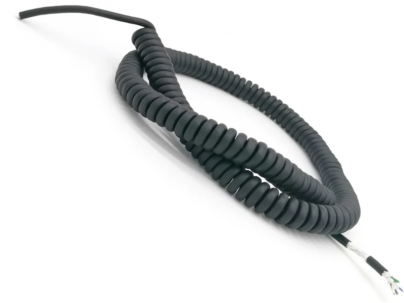 Cat5e Cu 28AWG FTP PE insulation TPU jacket Cable coiled Lenght 63cm without  connector Spiral Cable