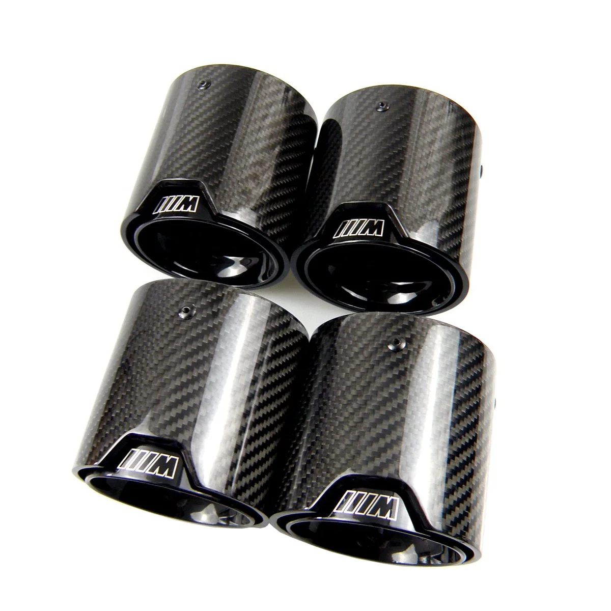 4 Pieces Carbon Fiber Exhaust tips Fit for BMW M5 F90 Carbon Fiber Exhaust tips with black inner pipe and glossy Cover
