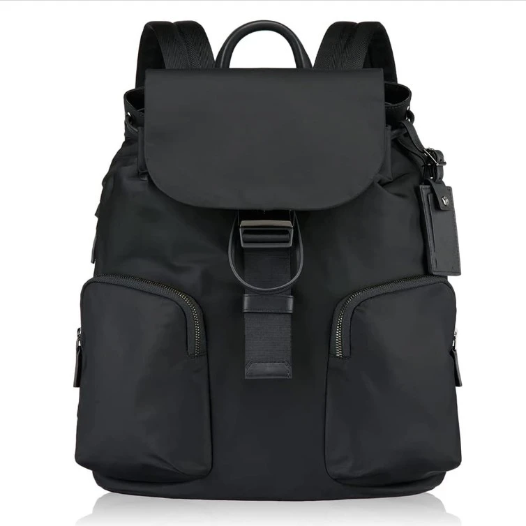 Custom Logo Black Nylon Luxury Brand Water Resistant Fashion Women Lady  Backpack