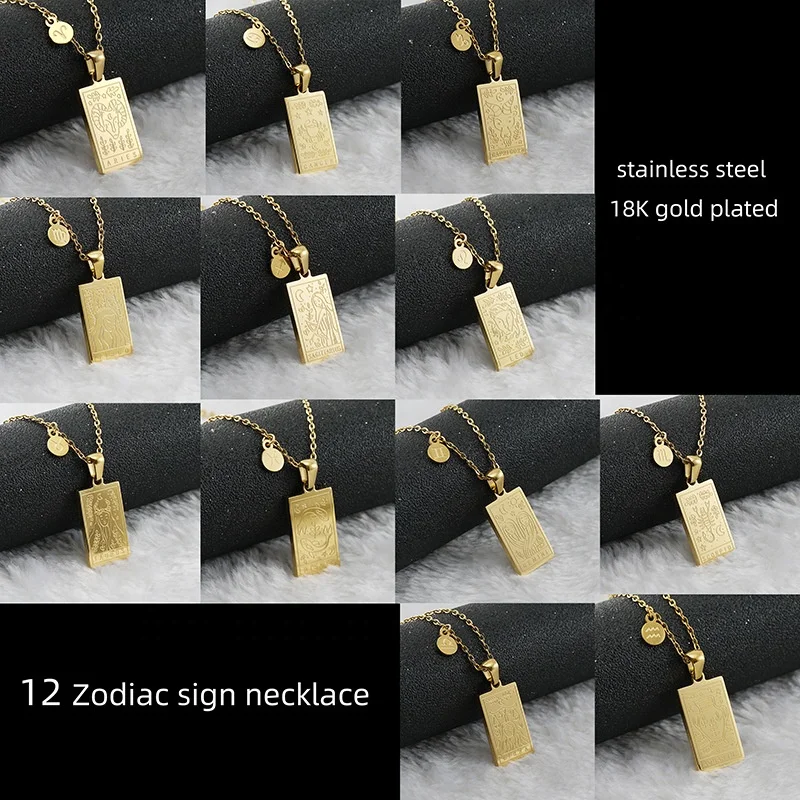 Fashionable 18K Gold Plated High Quality Shiny Chain Necklace With Pattern Engraving Charm Pendant Necklace