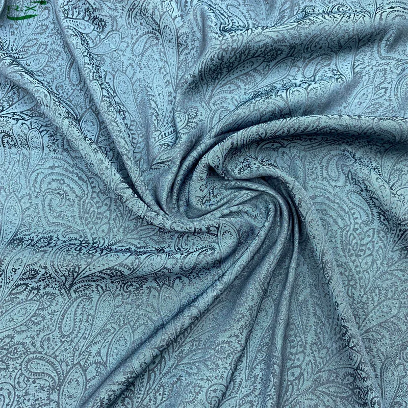 custom wholesale high quality luxury polyester silky floral satin tapestry material woven fabric for dress