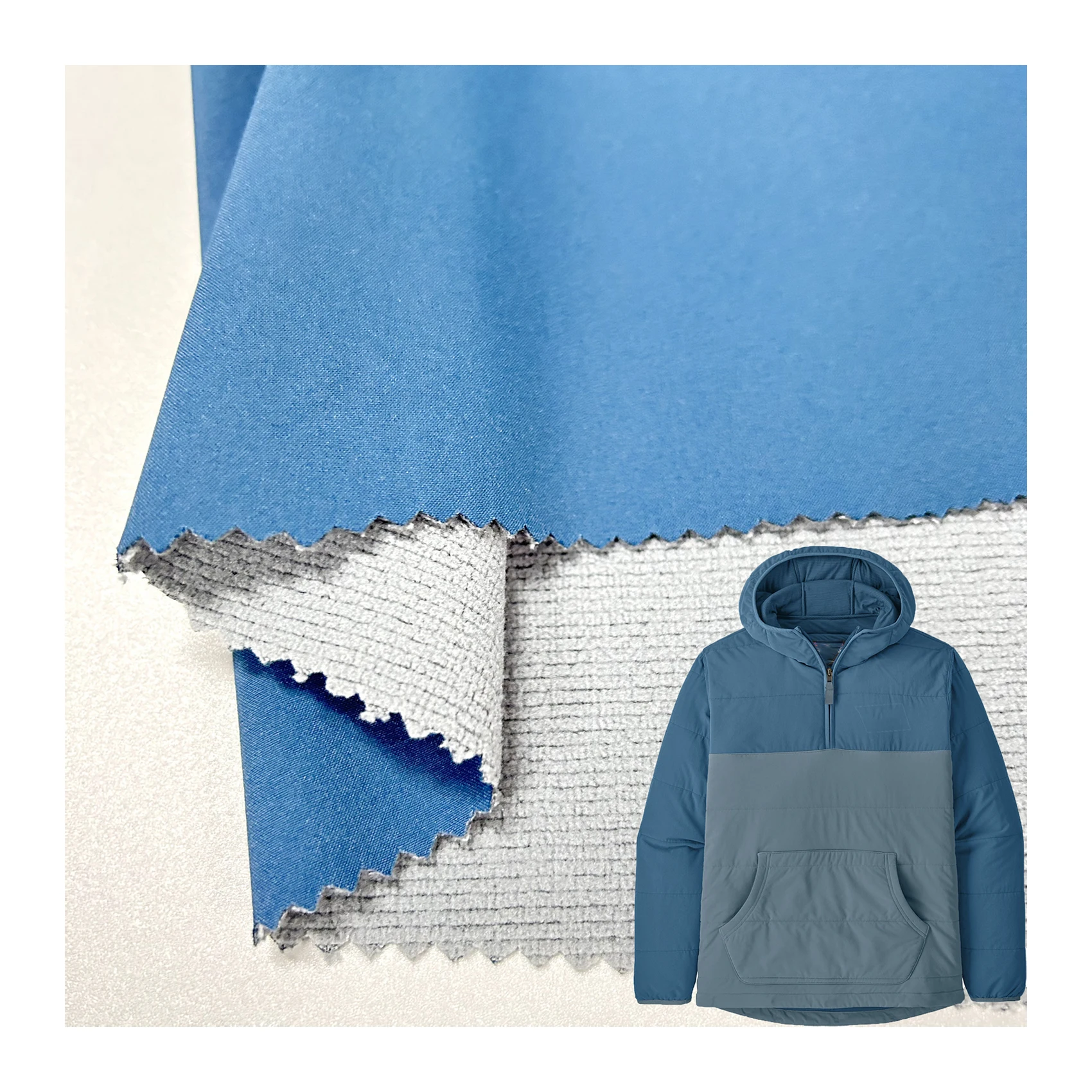 high grade in stock 100% polyester Cold resistance laminated TPU bonded rip-stop fleece 3 layers Softshell fabric for coat