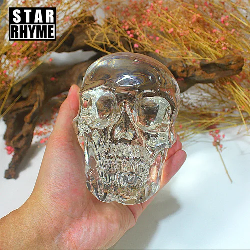 K9 crystal clear carved quartz skulls with high-end decorationSale