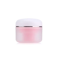 Double wall clear frosted plastic cosmetic jars body scrub skincare unique colorful frosted plastic jars cosmetic