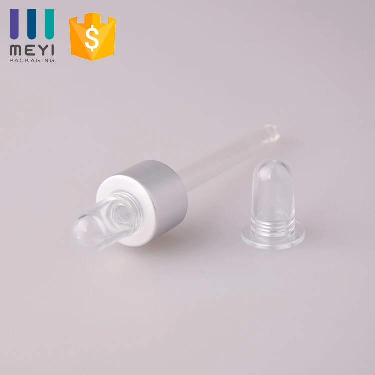 Customized color aluminum closure Glass dropper cap with pipette 18mm 20mm with PVC bulb