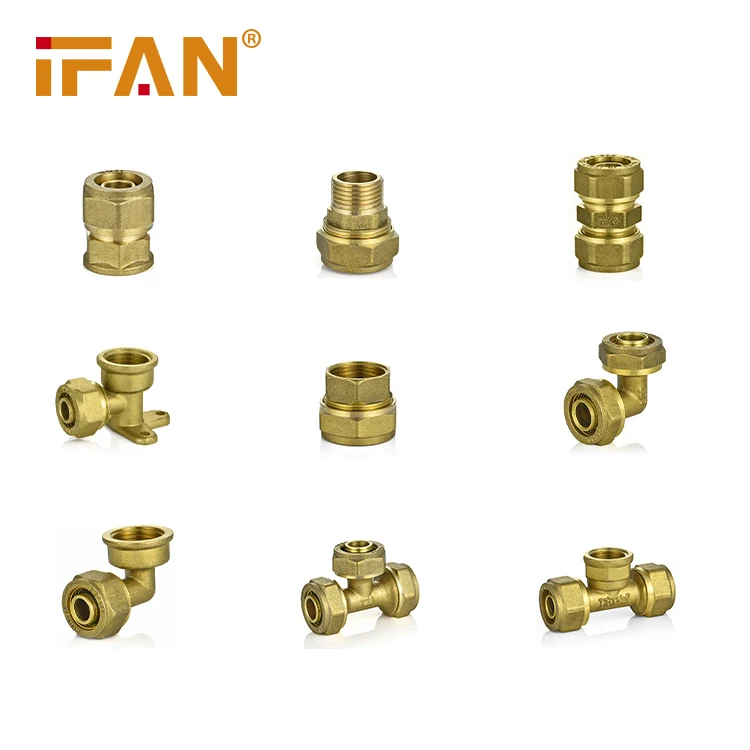 IFAN Hot Sale Pex Pipe Fittings Pex Tube Connector Water Pipe Brass Compression Fittings Plumbing Pex Fitting