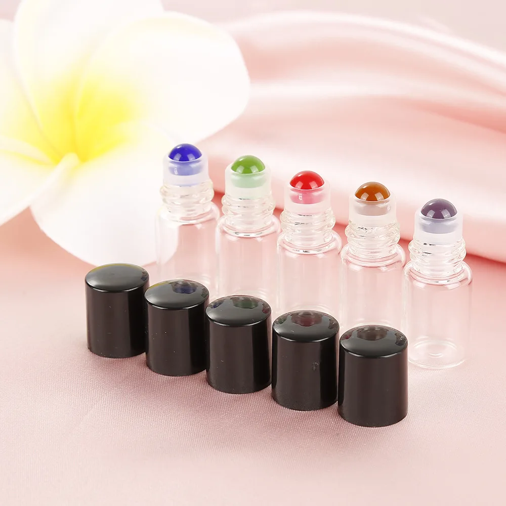 2022 Best Selling Mini 1 Ml 2ml 3 Ml  Frosted Attar Perfume Glass Bottle Labels Roll On Bottle black Cap free sample