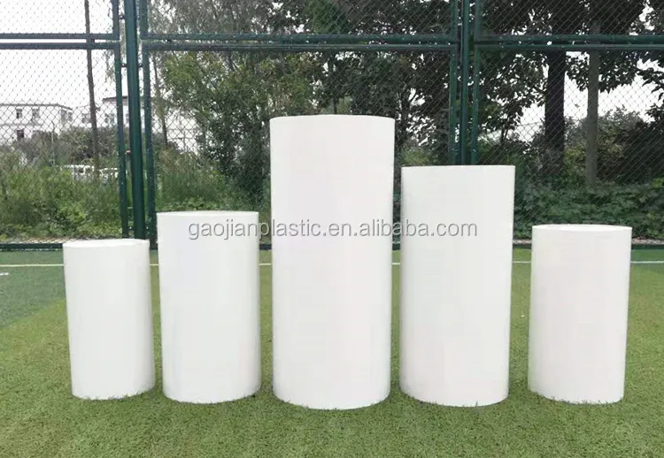 
Wholesale Acrylic White Round Plinth & Backdrop Wedding Display Stand for Wedding Stage Decoration 