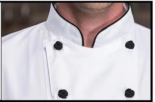 Custom logo chef work clothes cotton/polyster double breasted restaurant uniform