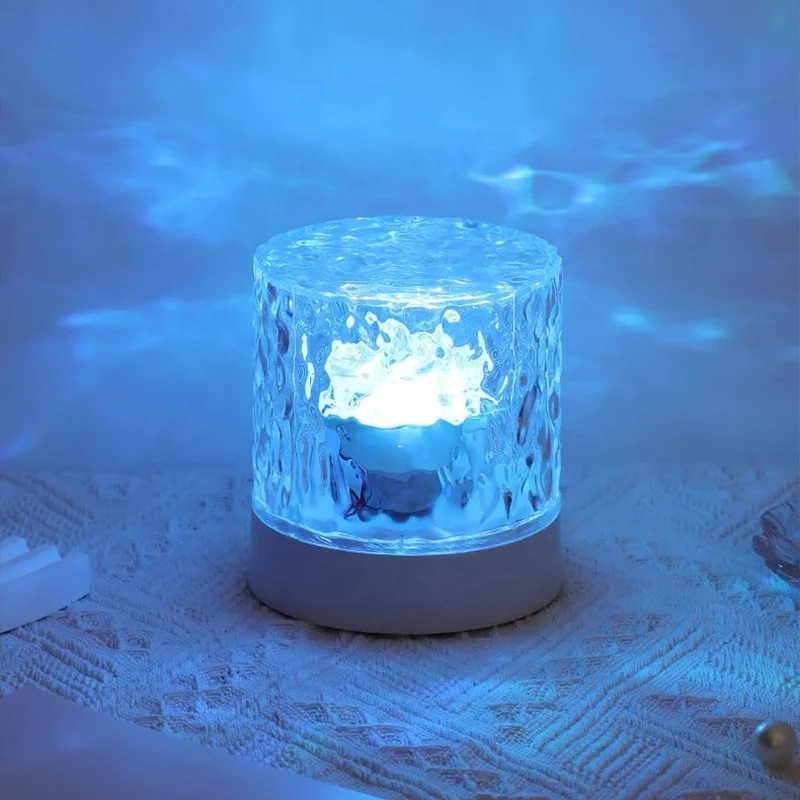 Dynamic Rotating Water Ripple Projector Table Lamp Water Ripple Colorful Night Light LED Night Light