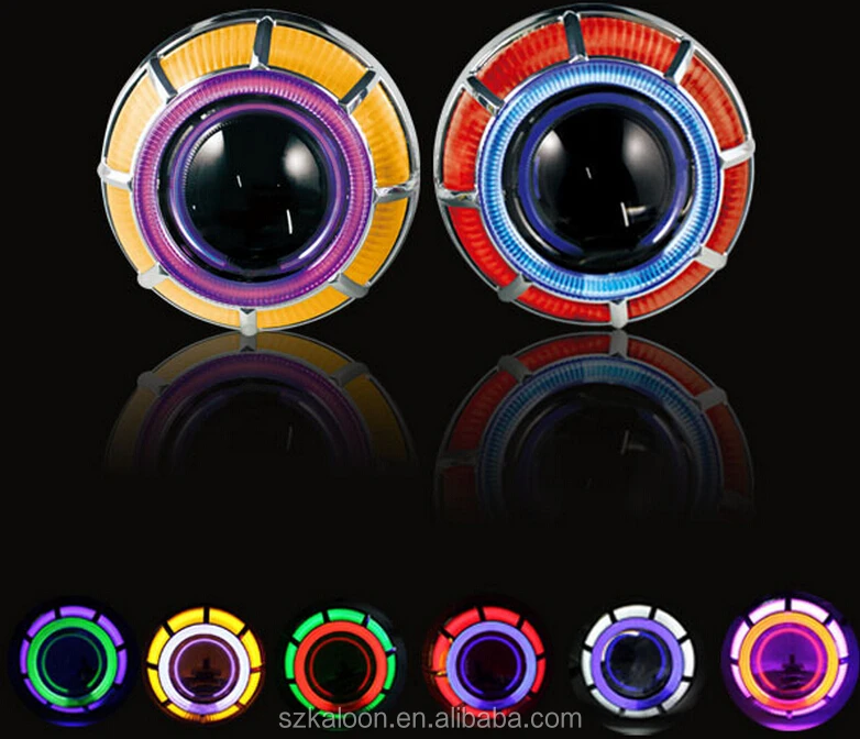 Projector lens for LED double angel eye bi-xenon projector lens with turn light