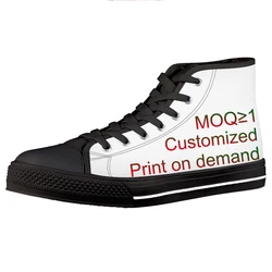 Print On Demand Unisex High Top Canvas Sneakers Shoes Human Skeleton White Black Sneakers Casual Walking Shoes