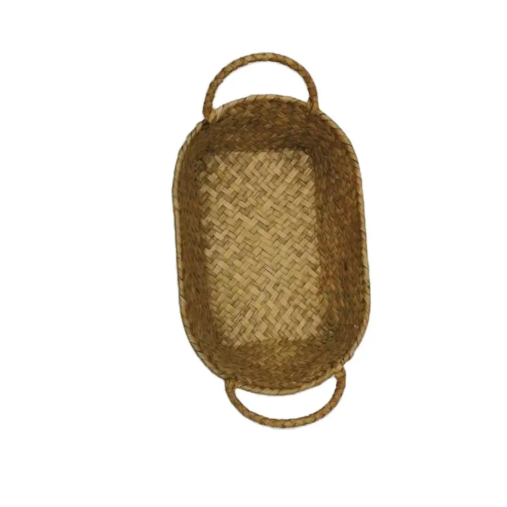 
Double handle sea grass small basket storage basket 